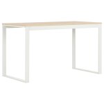 Vidaxl bureau d'ordinateur blanc et chne 120x60x70 cm