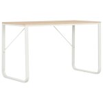 Vidaxl bureau d'ordinateur blanc et chne 120x60x73 cm