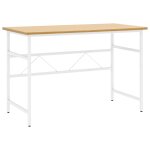 Vidaxl bureau d'ordinateur blanc / chne clair 105x55x72 cm mdf et mtal