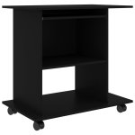 Vidaxl bureau d'ordinateur noir 80x50x75 cm agglomr