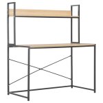 Vidaxl bureau d'ordinateur noir et chne 120 x 60 x 138 cm