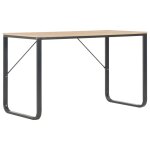 Vidaxl bureau d'ordinateur noir et chne 120x60x73 cm