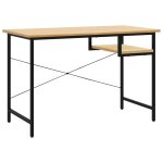 Vidaxl bureau d'ordinateur noir / chne clair 105x55x72 cm mdf et mtal