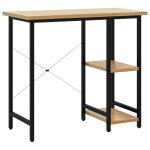 Vidaxl bureau d'ordinateur noir et chne clair 80x40x72cm mdf et mtal