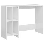 Vidaxl bureau d'ordinateur portable blanc brillant 102, 5x35x75 cm