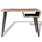 Vidaxl bureau avec pieds en fer bois de rcupration