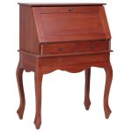 Vidaxl bureau secrtaire marron 78x42x103 cm bois d'acajou massif