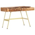 Vidaxl bureau avec tiroirs 100x55x75 cm bois solide