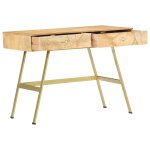 Vidaxl bureau avec tiroirs 100x55x75 cm bois solide de manguier