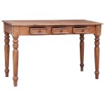 Vidaxl bureau avec tiroirs 117x57x75 cm bois de rcupration massif