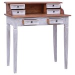 Vidaxl bureau avec tiroirs 90x50x101 cm bois de r�cup�ration solide