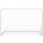 Vidaxl but de football avec filet 182x61x122 cm acier blanc