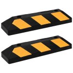 Vidaxl butoirs de stationnement 2 pcs 56x15x10 cm caoutchouc