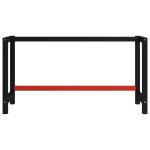 Vidaxl cadre de banc de travail mtal 150x57x79 cm noir et rouge