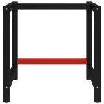 Vidaxl cadre de banc de travail mtal 80x57x79 cm noir et rouge