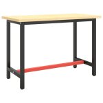 Vidaxl cadre de banc de travail noir et rouge mat 110x50x79 cm m�tal
