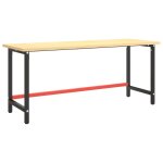 Vidaxl cadre de banc de travail noir et rouge mat 180x57x79 cm m�tal