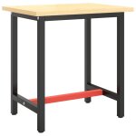 Vidaxl cadre de banc de travail noir et rouge mat 70x50x79 cm m�tal
