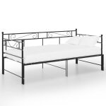 Vidaxl cadre de canap� - lit extensible noir m�tal 90x200 cm