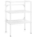 Vidaxl cadre de lavabo de salle de bain blanc 59x38x83 cm fer