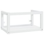 Vidaxl cadre de lavabo de salle de bain mural blanc 59x38x31 cm fer