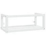 Vidaxl cadre de lavabo de salle de bain mural blanc 79x38x31 cm fer