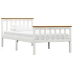 Vidaxl cadre de lit avec 2 tiroirs blanc bois de pin massif 100x200 cm