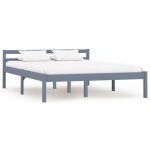 Vidaxl cadre de lit avec 2 tiroirs gris bois de pin massif 120x200 cm