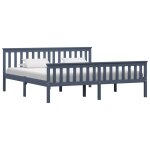 Vidaxl cadre de lit avec 2 tiroirs gris bois de pin massif 180x200 cm