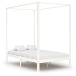 Vidaxl cadre de lit  baldaquin avec 2 tiroirs blanc pin 120x200 cm