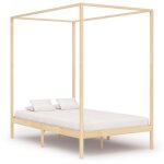 Vidaxl cadre de lit  baldaquin avec 2 tiroirs bois de pin 140x200 cm