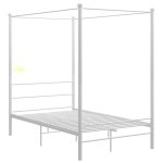 Vidaxl cadre de lit  baldaquin blanc mtal 120x200 cm
