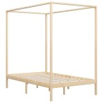 Vidaxl cadre de lit  baldaquin bois de pin massif 140 x 200 cm