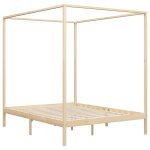 Vidaxl cadre de lit  baldaquin bois de pin massif 160 x 200 cm