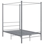 Vidaxl cadre de lit  baldaquin gris mtal 120x200 cm