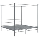 Vidaxl cadre de lit à baldaquin gris métal 180x200 cm Vidaxl cadre de lit à baldaquin gris métal 180x200 cm