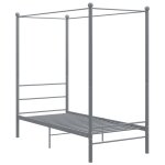 Vidaxl cadre de lit  baldaquin gris mtal 90x200 cm