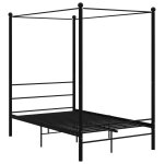 Vidaxl cadre de lit  baldaquin noir mtal 120x200 cm