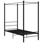Vidaxl cadre de lit  baldaquin noir mtal 90x200 cm