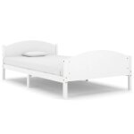 Vidaxl cadre de lit blanc bois de pin massif 120x200 cm