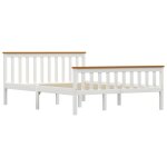 Vidaxl cadre de lit blanc bois de pin massif 140 x 200 cm