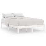 Vidaxl cadre de lit blanc bois de pin massif 150x200 cm uk king