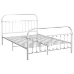Vidaxl cadre de lit blanc mtal 140 x 200 cm