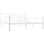 Vidaxl cadre de lit blanc mtal 180 x 200 cm
