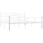 Vidaxl cadre de lit blanc mtal 200 x 200 cm