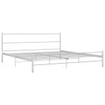 Vidaxl cadre de lit blanc mtal 200 x 200 cm