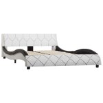 Vidaxl cadre de lit blanc et noir similicuir 160 x 200 cm