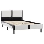 Vidaxl cadre de lit blanc et noir similicuir 90 x 200 cm