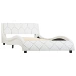 Vidaxl cadre de lit blanc similicuir 100 x 200 cm