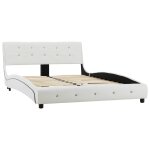 Vidaxl cadre de lit blanc similicuir 120x190 cm